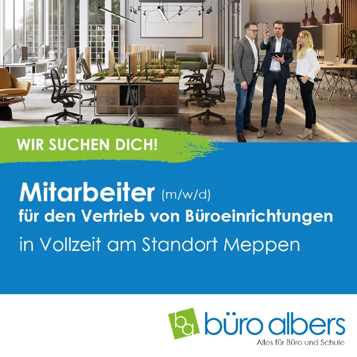 Mitarbeiter für den Vertrieb von Büroeinrichtungen (m/w/d) im Außendienst